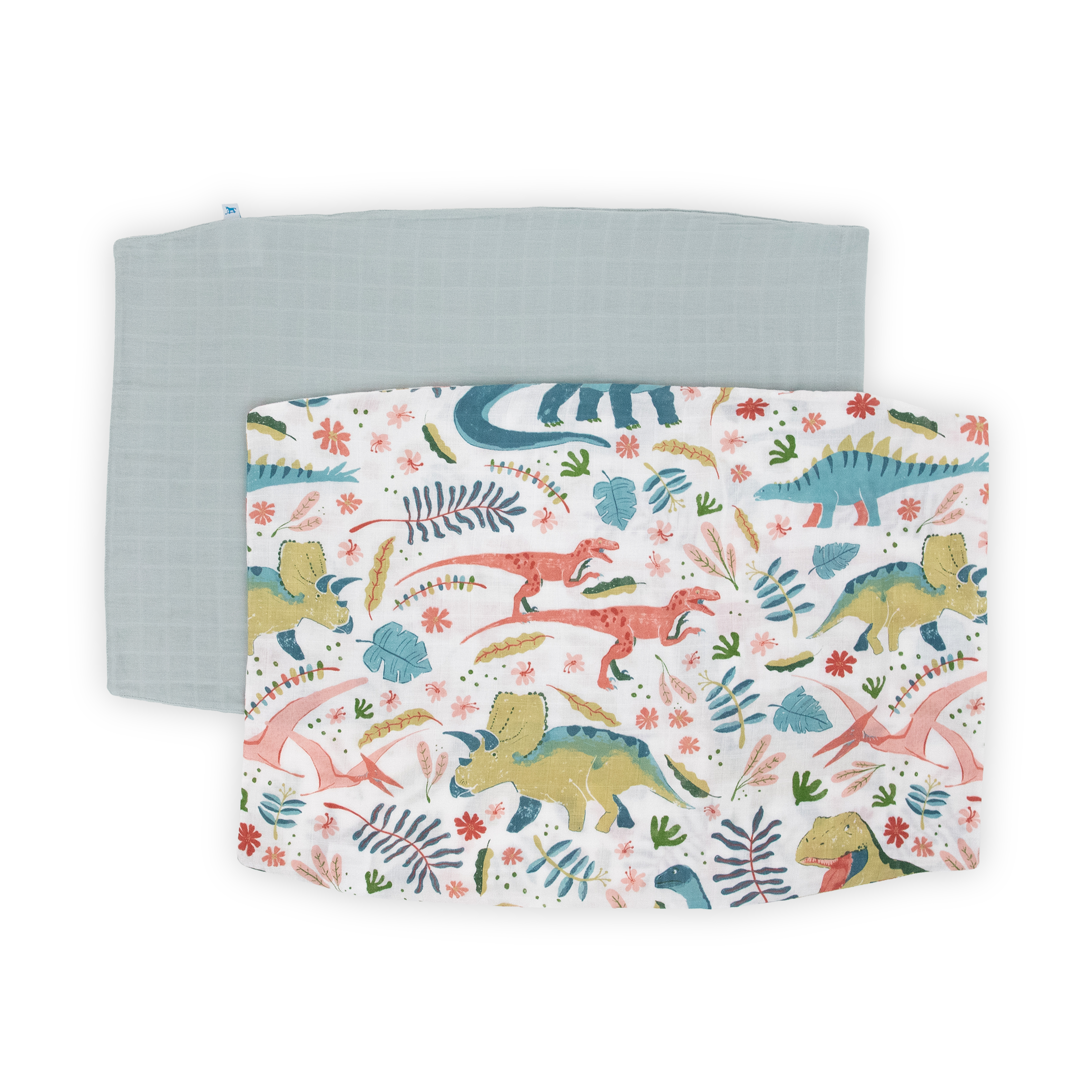 Cotton Muslin Pillowcase 2 Pack - Boho Dino