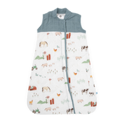 Cotton Muslin Quilted Sleep Bag - Farmyard