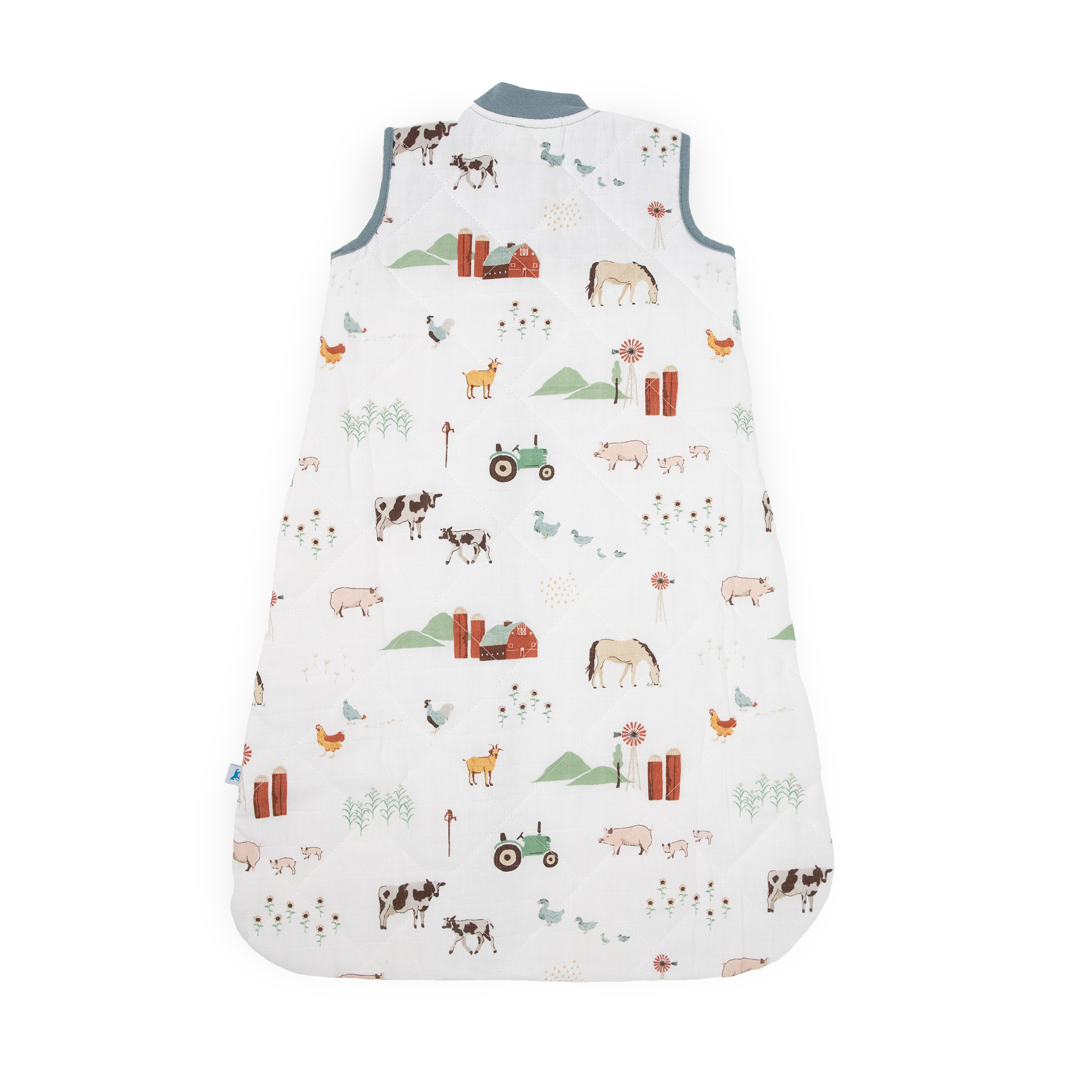 Cotton Muslin Quilted Sleep Bag - Farmyard