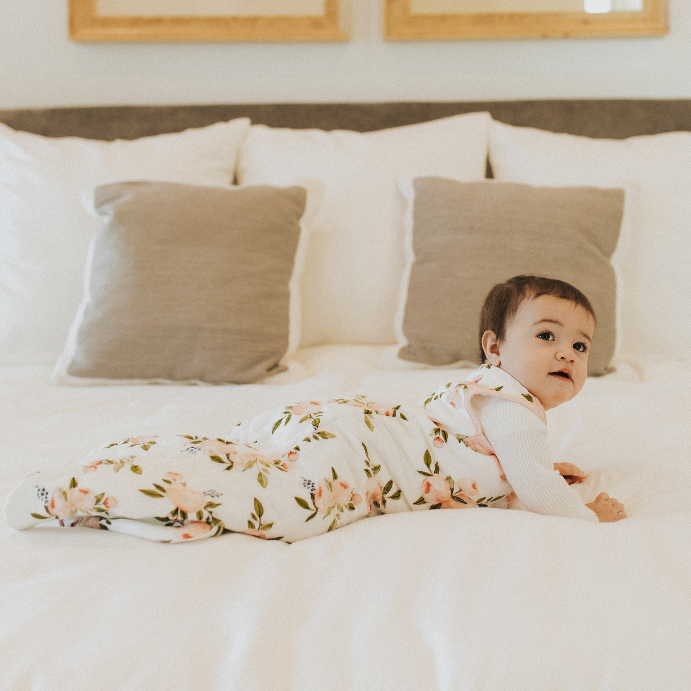 Cotton Muslin Quilted Sleep Bag - Watercolor Roses