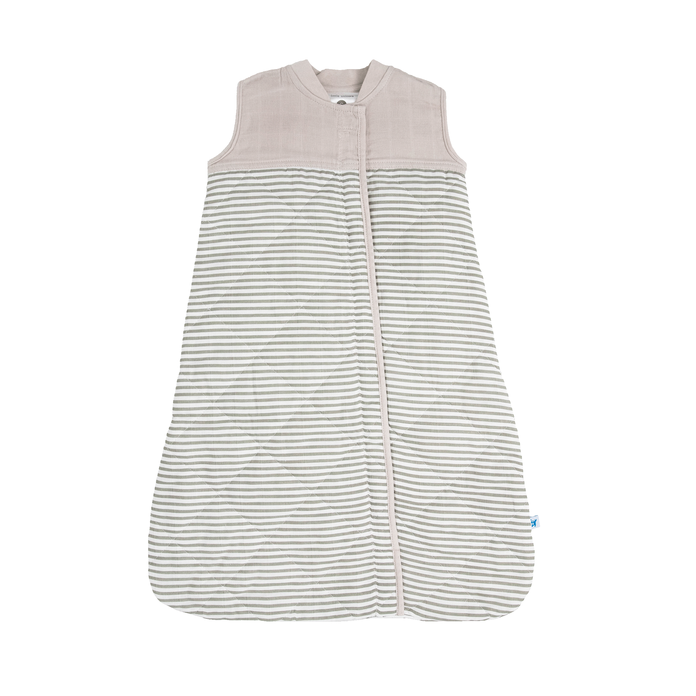 Cotton Muslin Quilted Sleep Bag - Grey Stripe