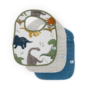 Cotton Muslin Classic Bib 3 Pack - Dino Friends 2