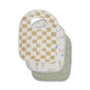 Cotton Muslin Classic Bib 3 Pack - Adobe Checker