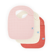 Cotton Muslin Classic Bib 3 Pack - Light Pink