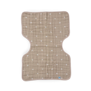 Cotton Muslin Burp Cloth - Taupe Cross