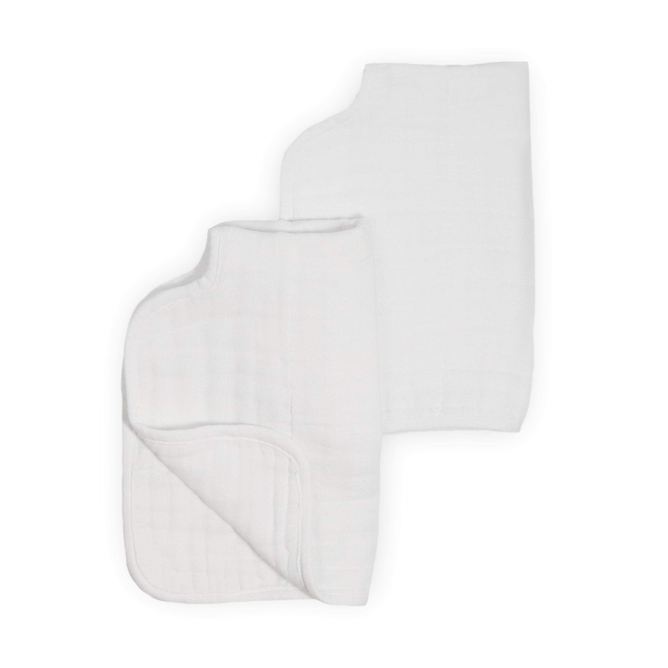 Organic Cotton Muslin Burp Cloth 2 Pack - White + White