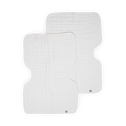 Organic Cotton Muslin Burp Cloth 2 Pack - White + White