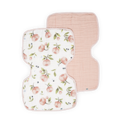 Organic Cotton Muslin Burp Cloth 2 Pack - Watercolor Floret + Rosie