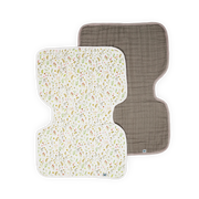 Organic Cotton Muslin Burp Cloth 2 Pack - Floral Field + Driftwood