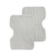 Cotton Muslin Burp Cloth 2 Pack - Grey Stripe