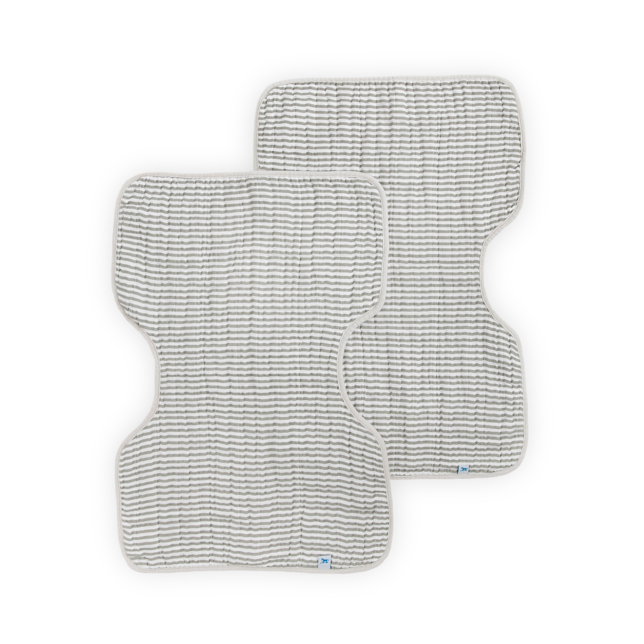 Cotton Muslin Burp Cloth 2 Pack - Grey Stripe