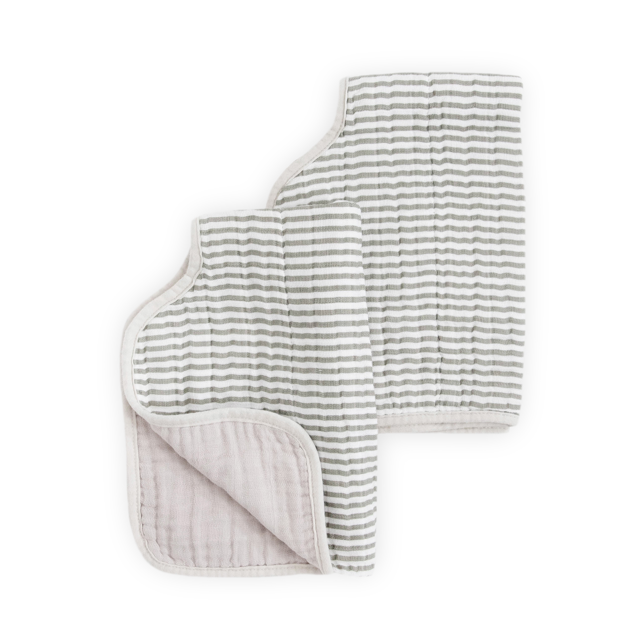 Cotton Muslin Burp Cloth 2 Pack - Grey Stripe