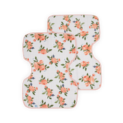 Cotton Muslin Burp Cloth 2 Pack - Watercolor Roses 2