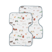 Cotton Muslin Burp Cloth 2 Pack - Farmyard