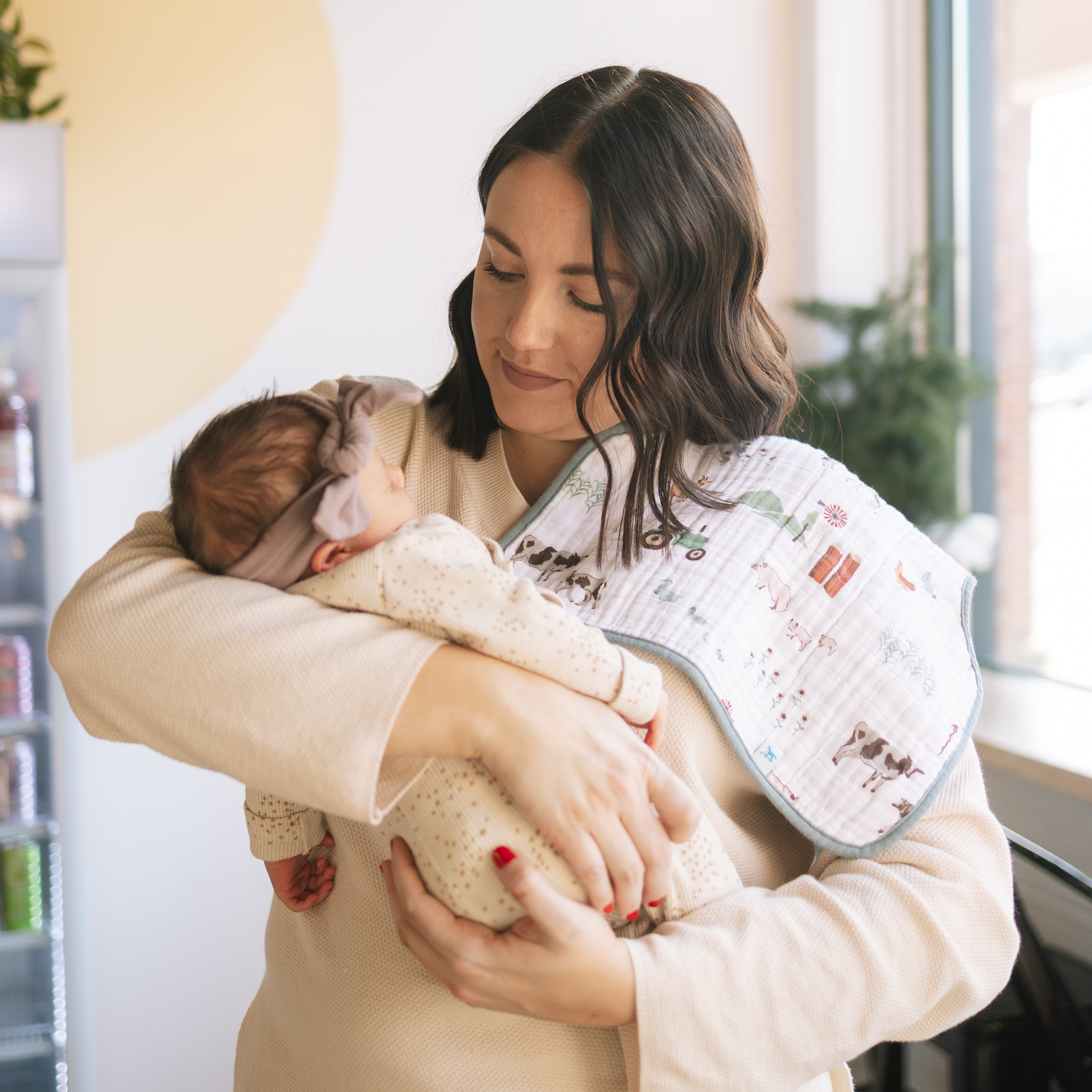 Cotton Muslin Burp Cloth 2 Pack - Farmyard