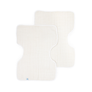 Cotton Muslin Burp Cloth 2 Pack - Tan Gingham