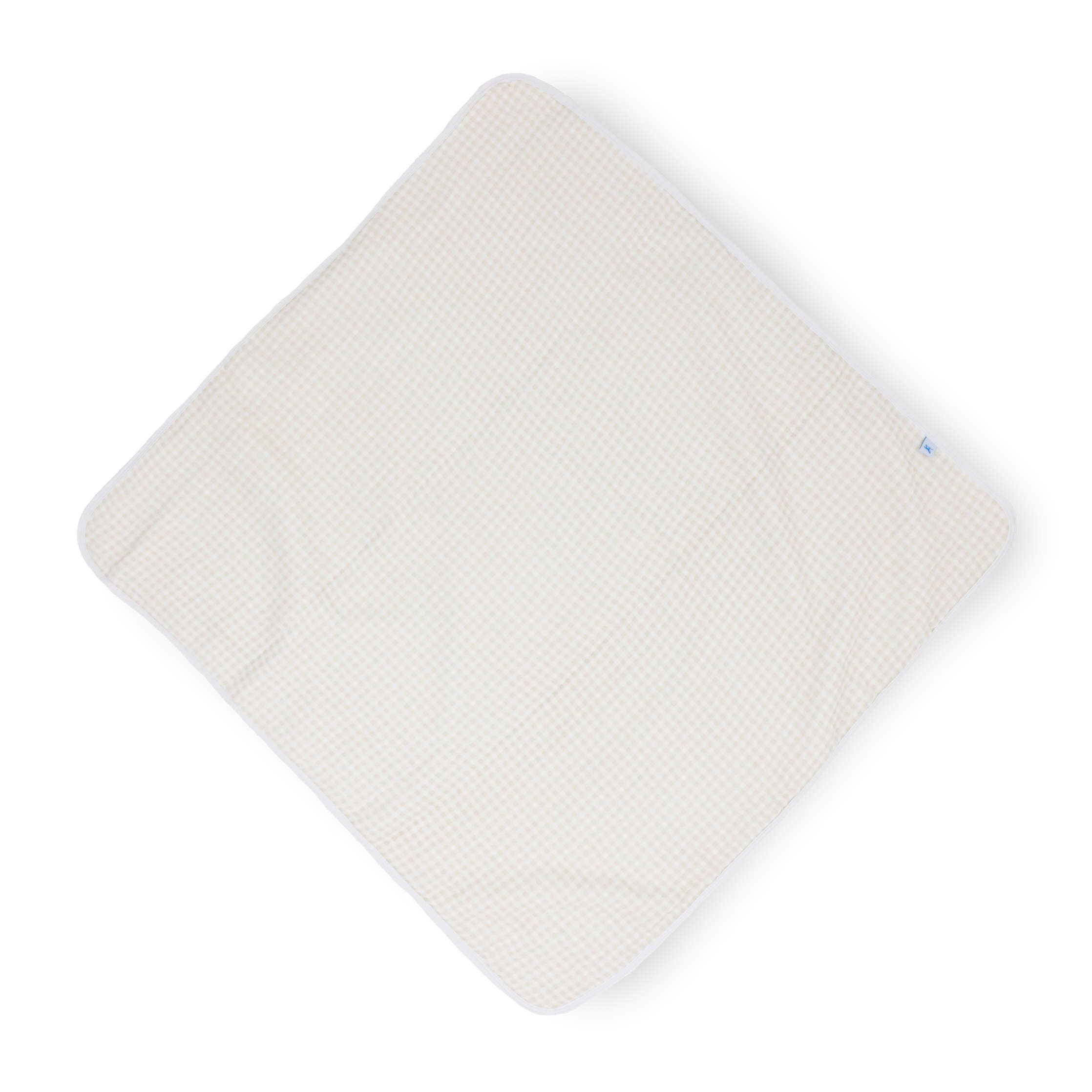 Infant Hooded Towel - Tan Gingham