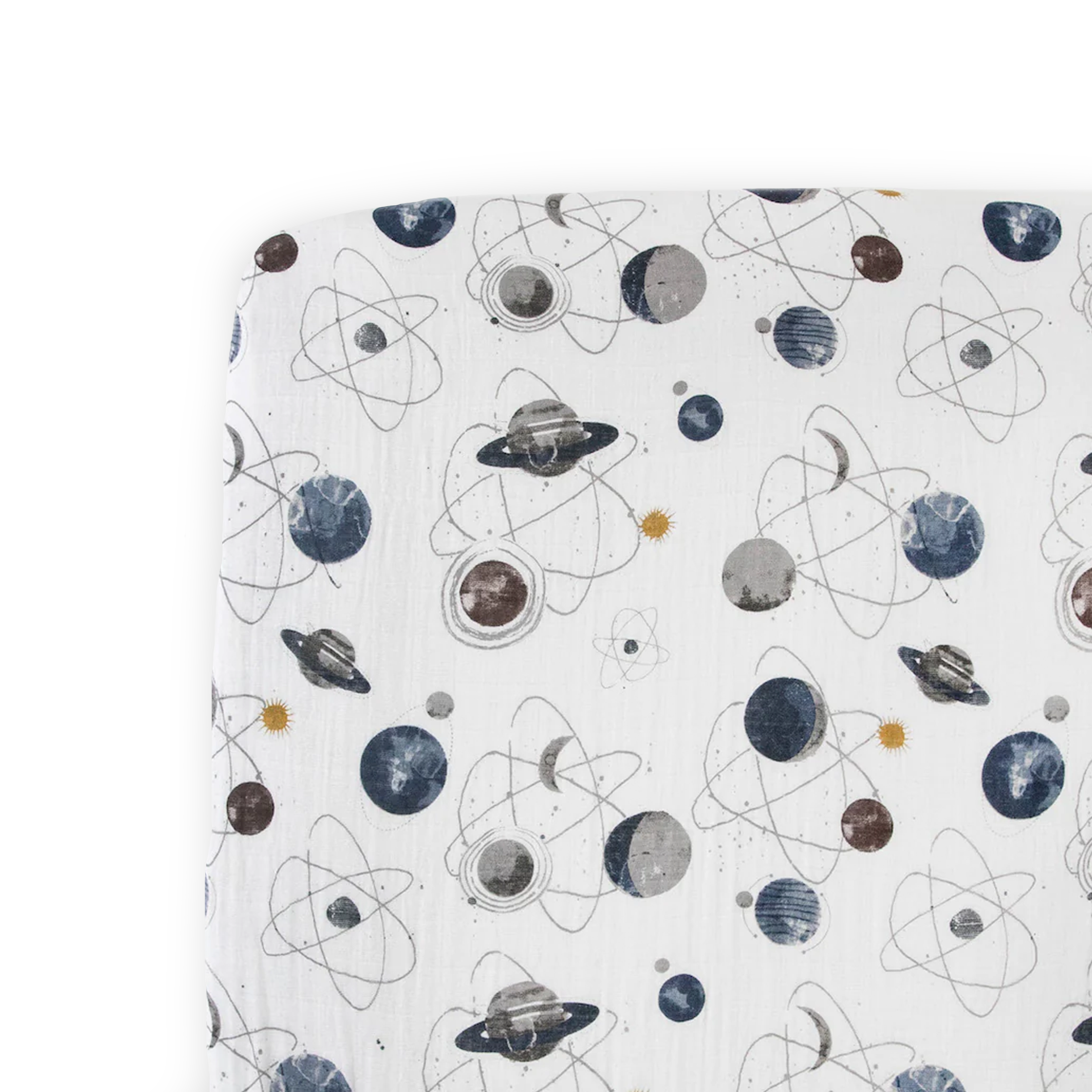 Cotton Muslin Crib Sheet - Planetary