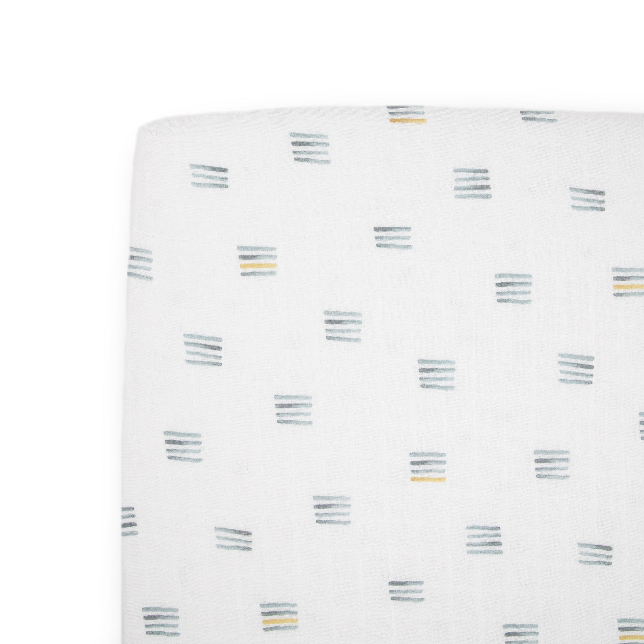 Cotton Muslin Crib Sheet - Blue Stacks