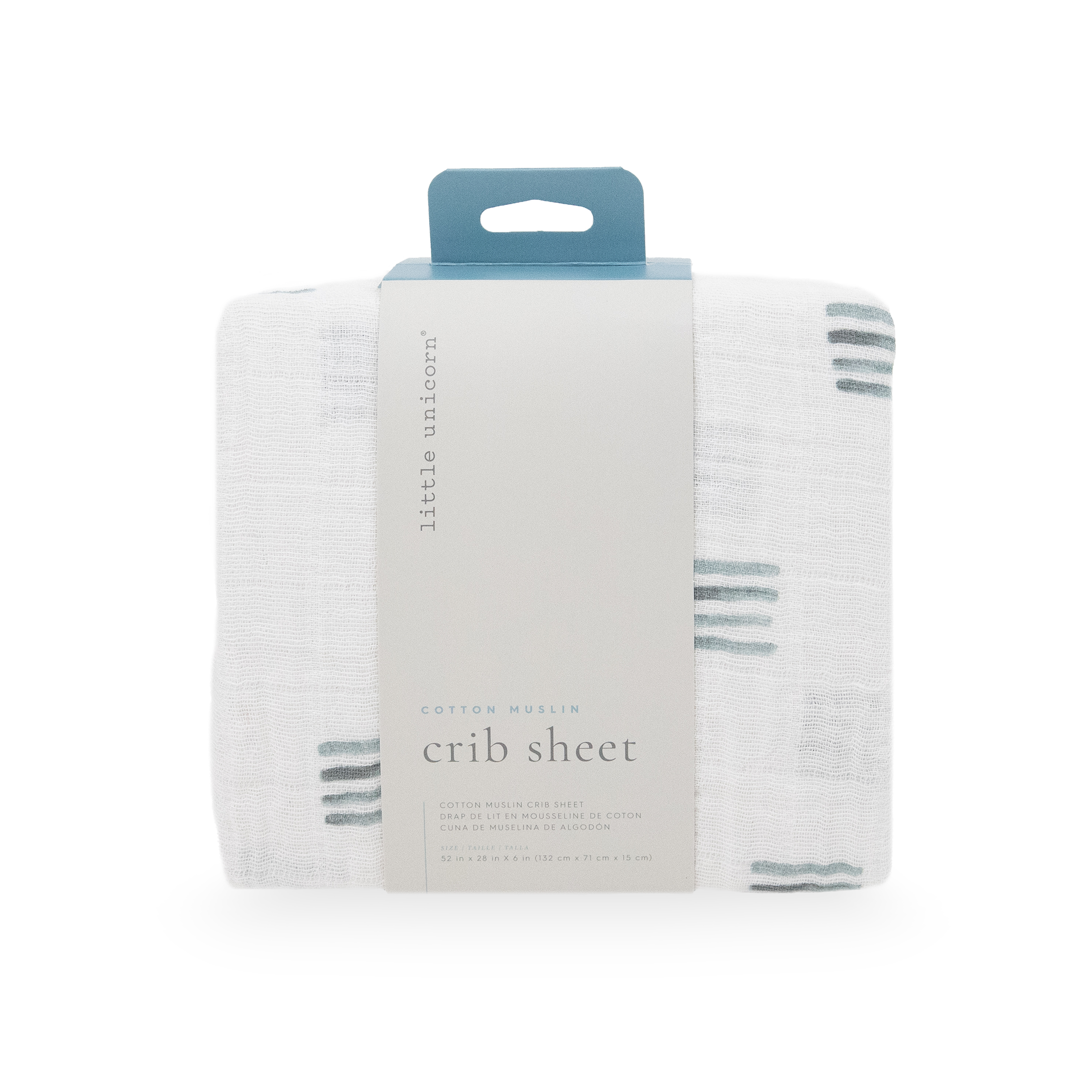 Cotton Muslin Crib Sheet - Blue Stacks
