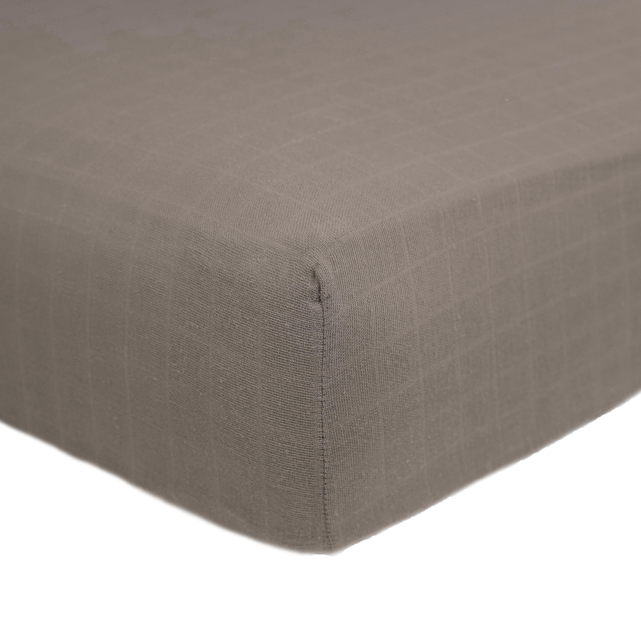 Cotton Muslin Crib Sheet - Mocha