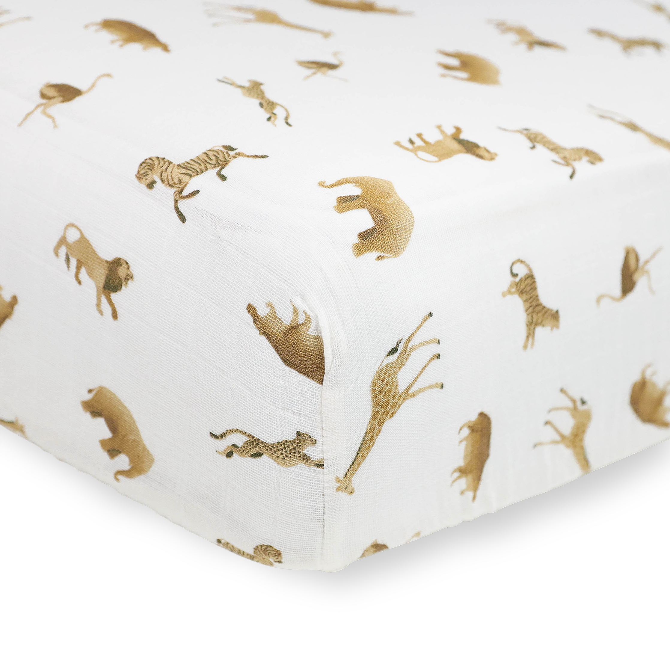 Organic Cotton Muslin Crib Sheet - Animal Crackers