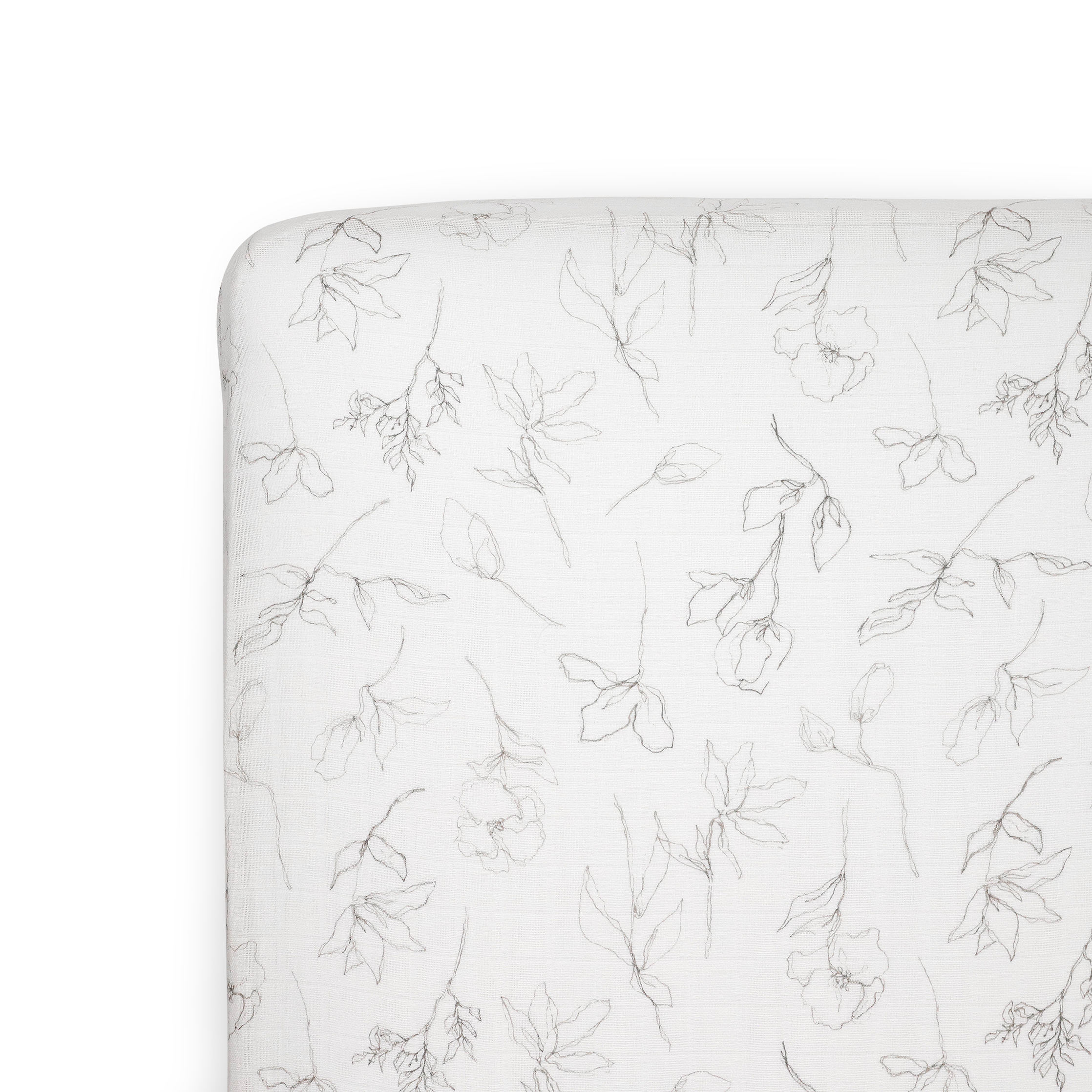 Organic Cotton Muslin Crib Sheet - Pencil Floral