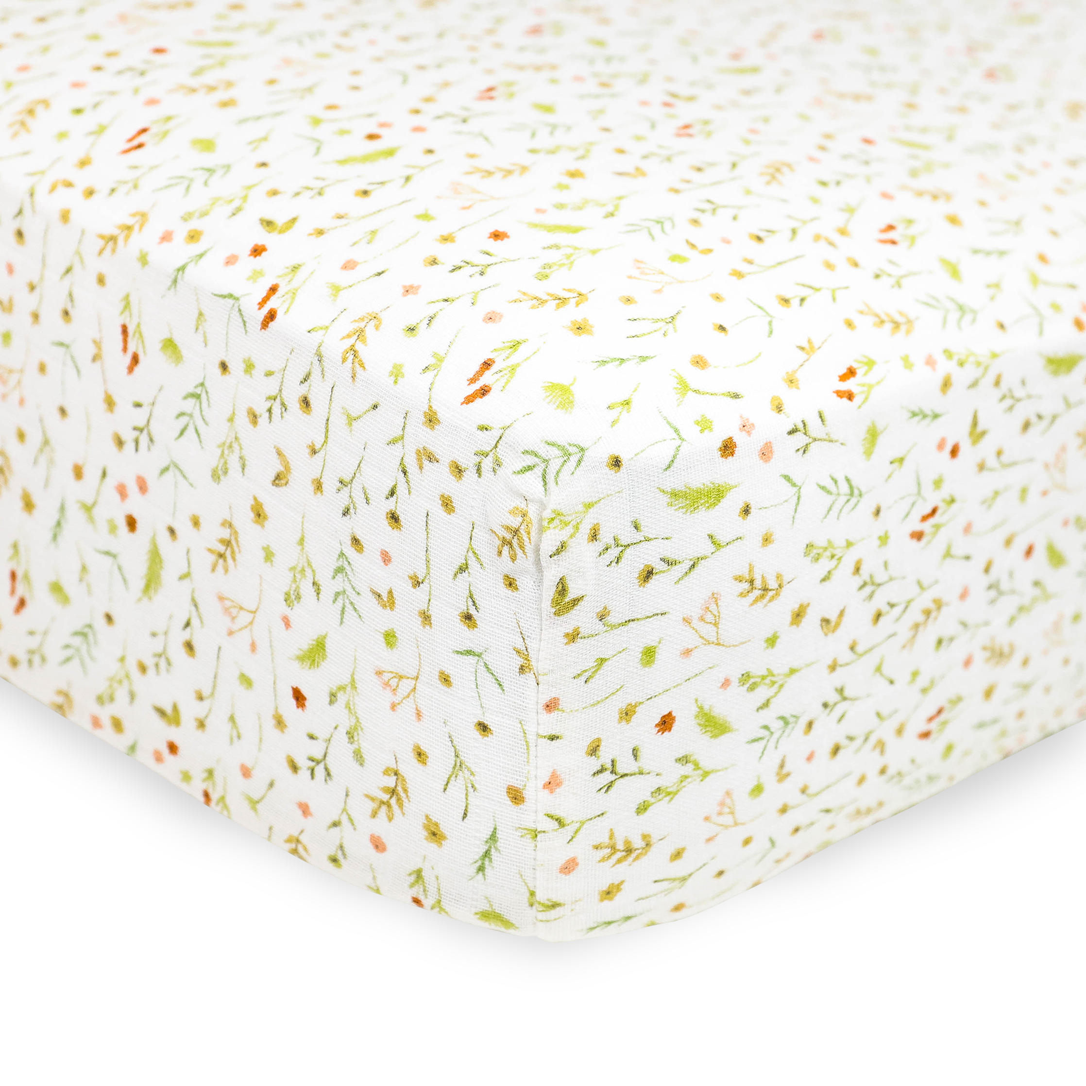 Organic Cotton Muslin Crib Sheet - Floral Field