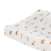 Organic Cotton Muslin Changing Pad Cover - Animal Crackers