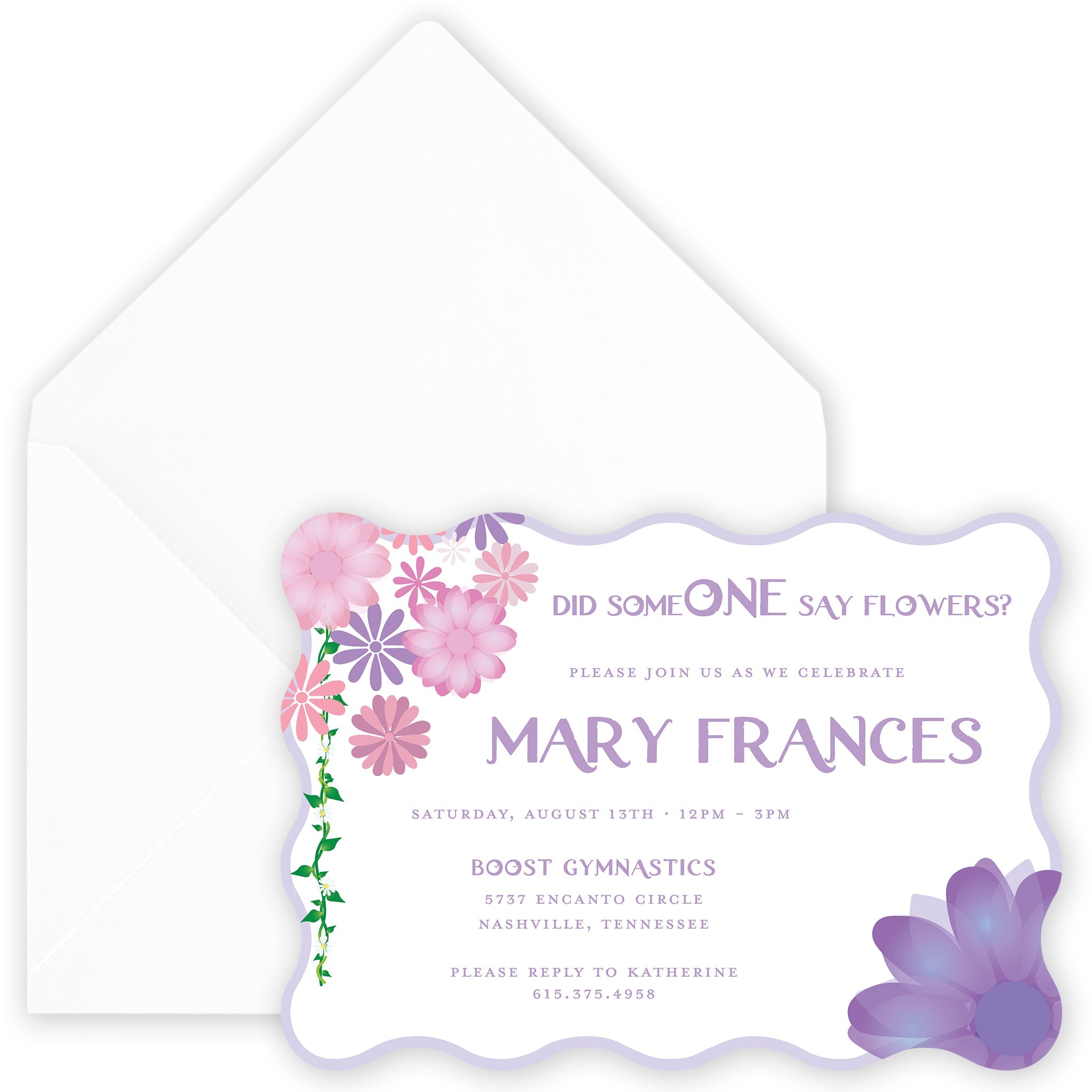 Did Someone Say Flowers? Birthday Invitation
