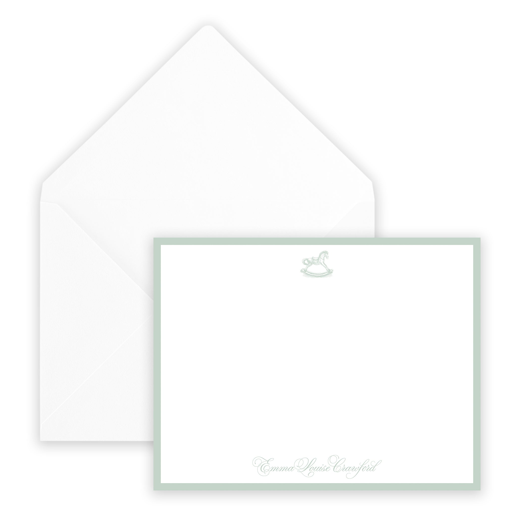 Sage Rocking Horse Notecard