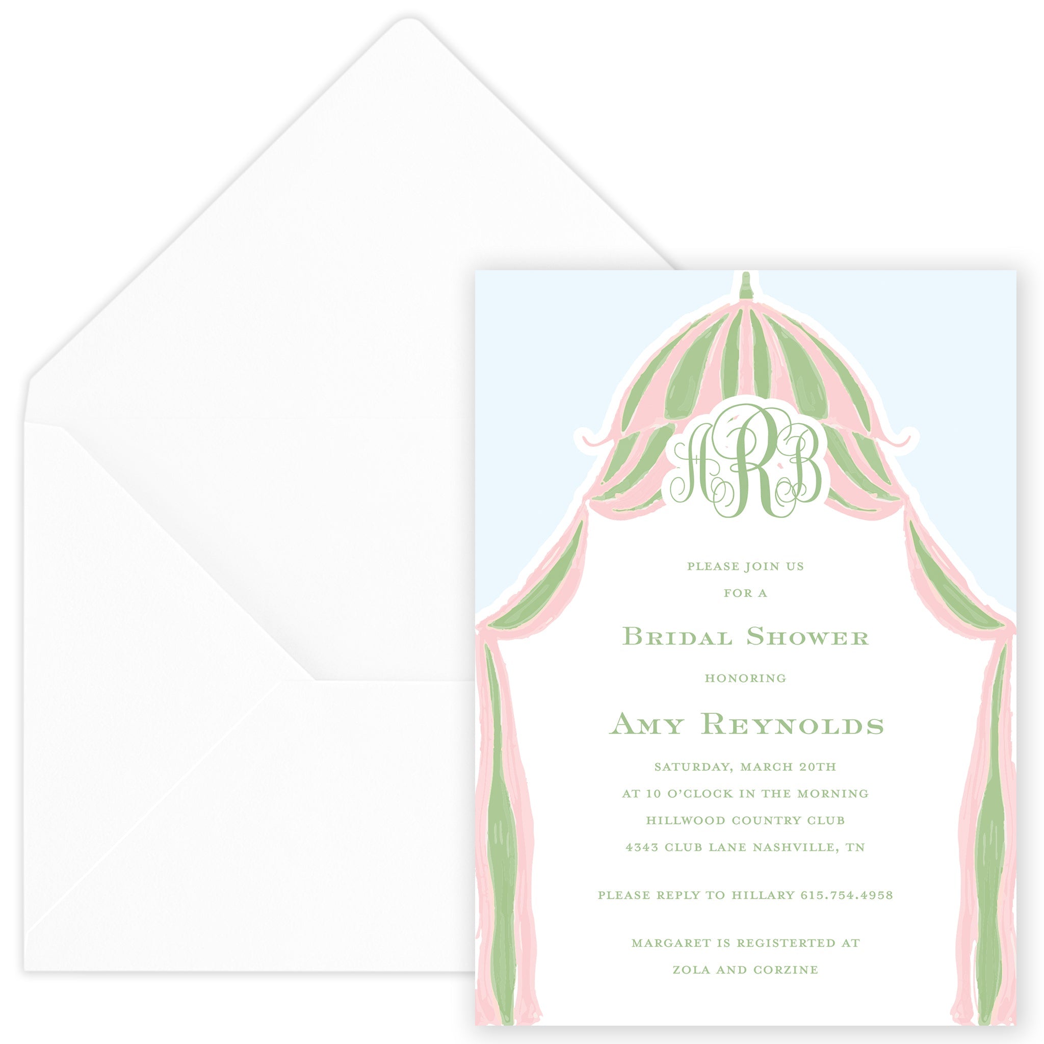 Cabana Monogram Party Invitation