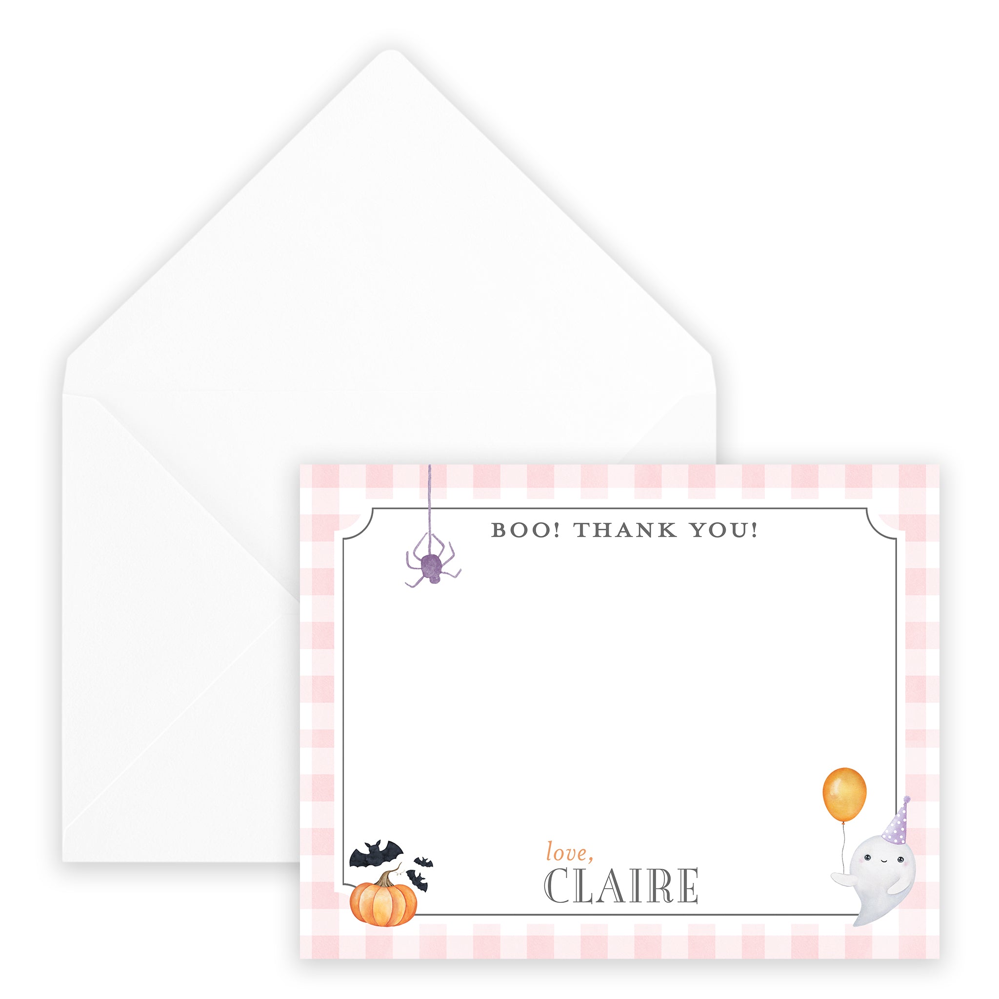 Sweet & Spooky Pink Notecard