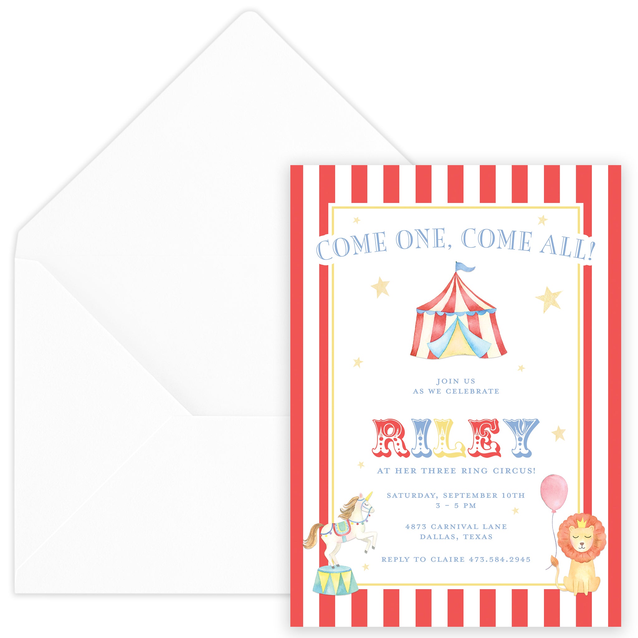 Circus Birthday Invitation