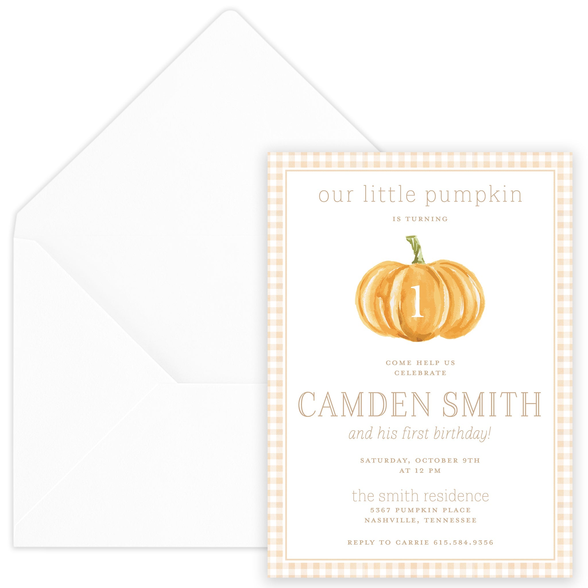 Fall Pumpkin Birthday Invitation