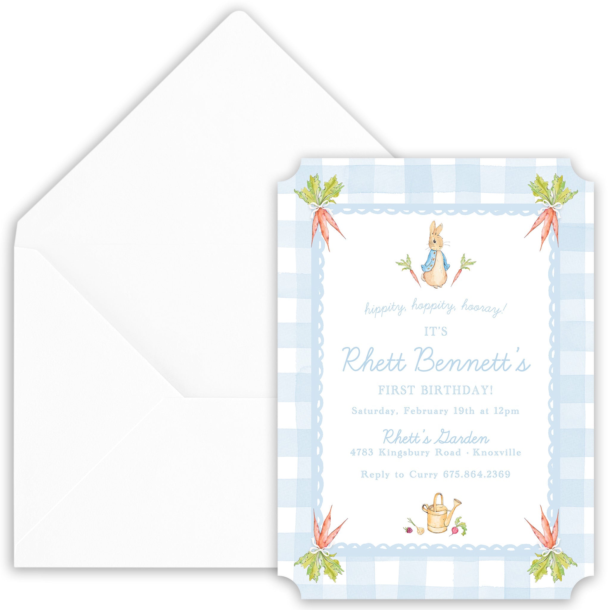 Blue Peter Rabbit Party Invitation