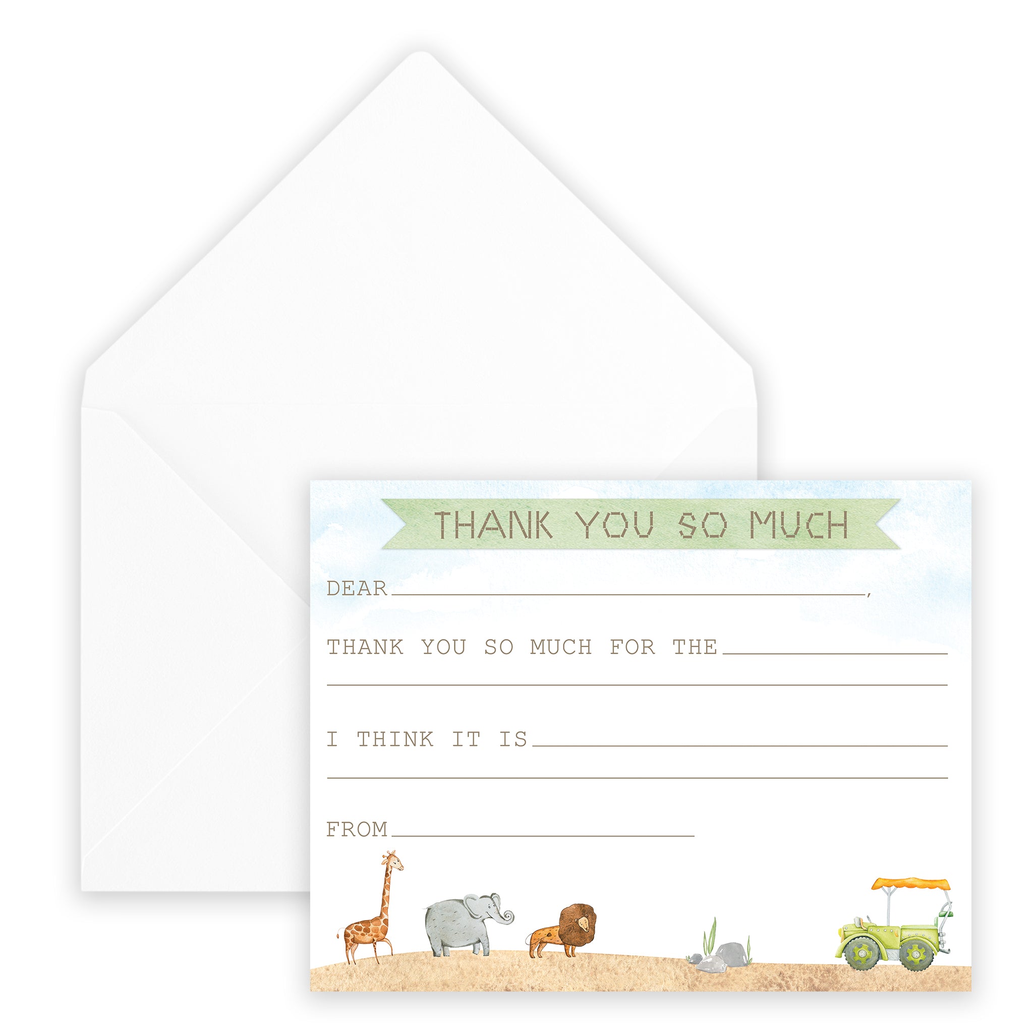 Safari Fill-in Thank You Note