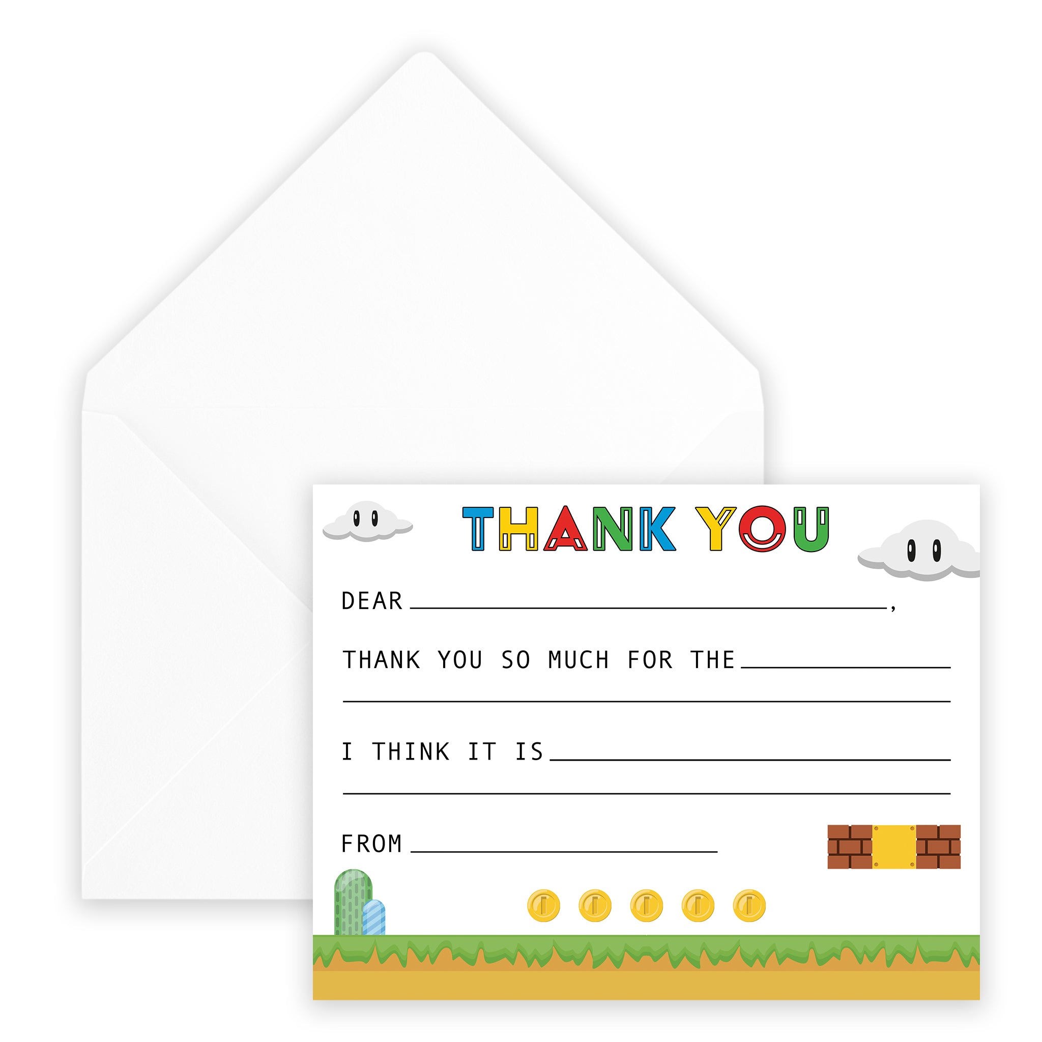 Super Mario Fill-in Thank You Note