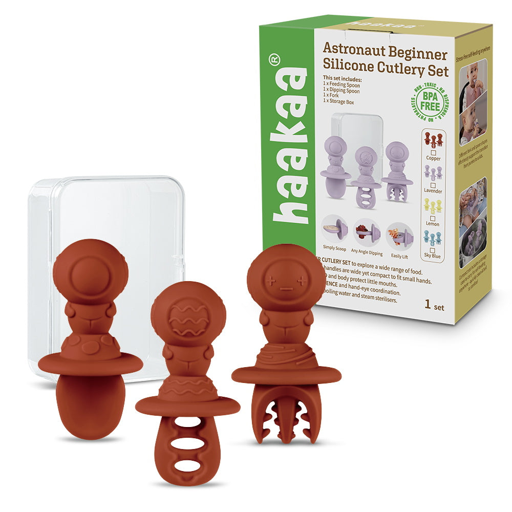 Astronaut Beginner Silicone Cutlery Set