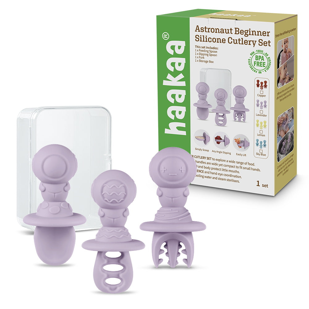 Astronaut Beginner Silicone Cutlery Set