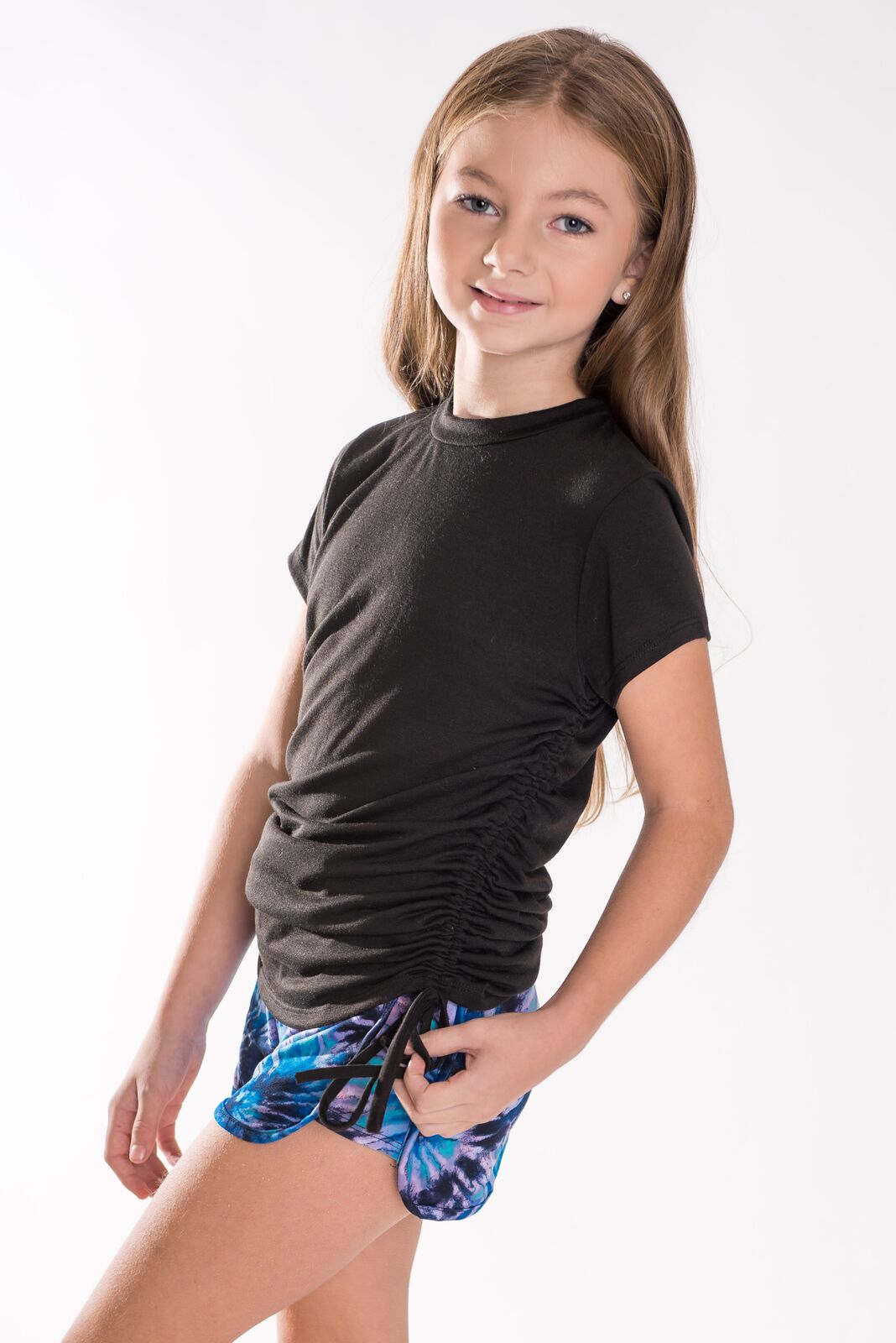 Tweenstyle Shorts, Blue Tie Dye