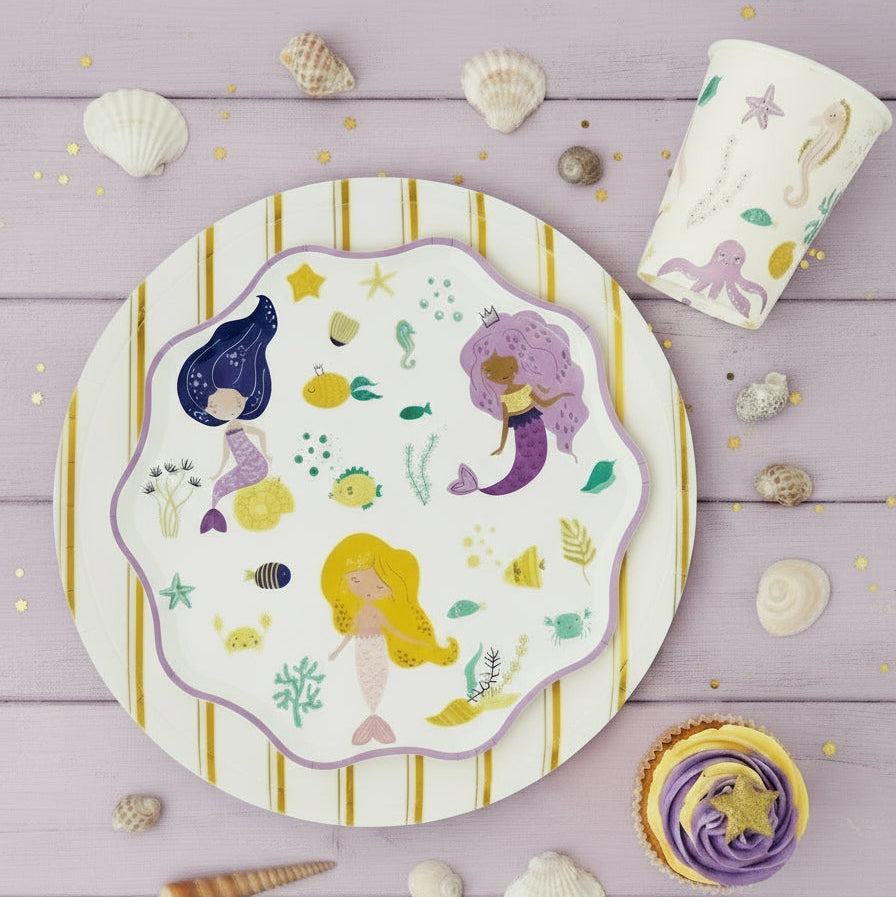 Mermaid Dessert Plates 8" (set Of 8)