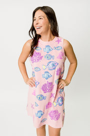 Under The Sea Sequin A-line Mini Dress – Light Pink