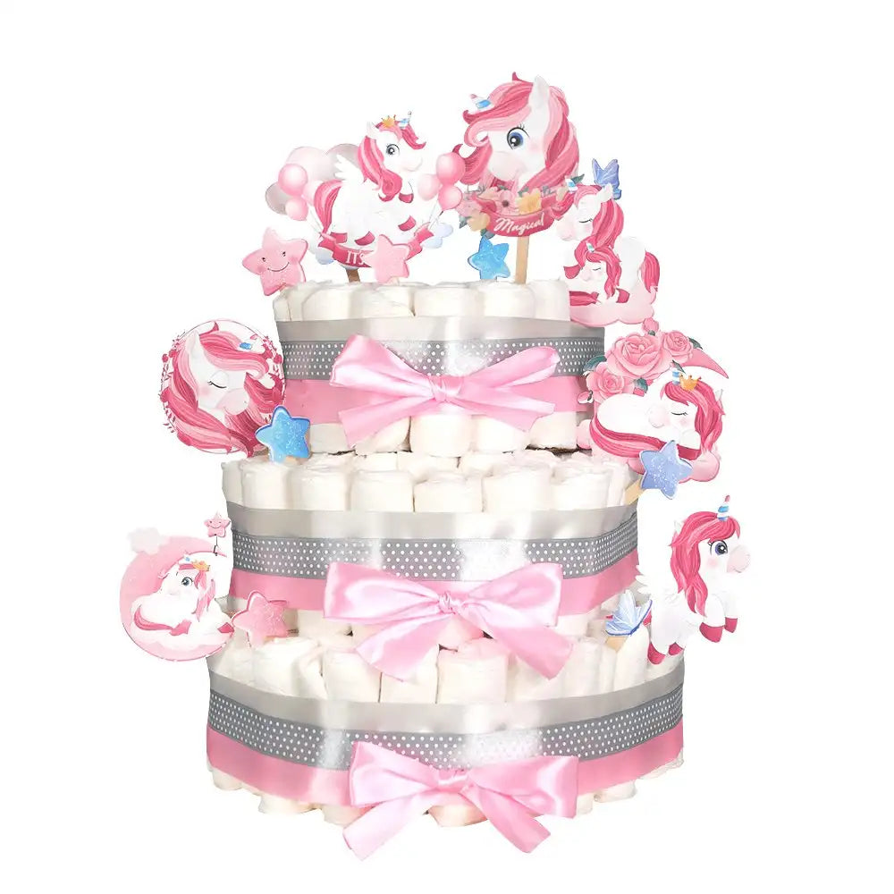 Unicorn Diaper Cake Kit - "it's A Girl"