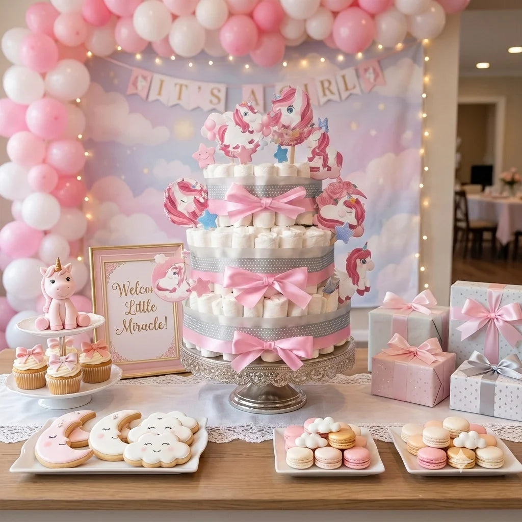 Unicorn Diaper Cake Kit - "it's A Girl"