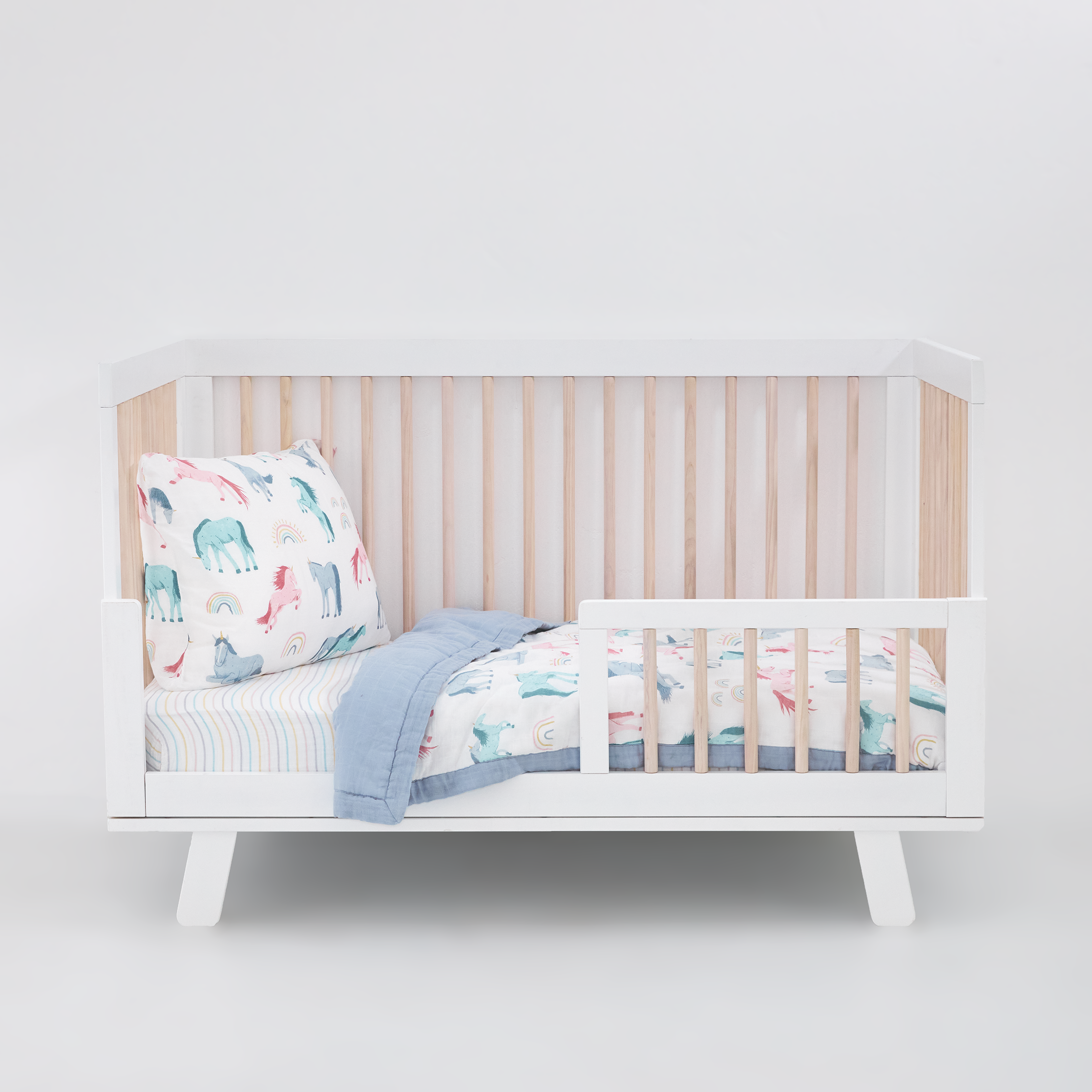 Cotton Muslin Toddler Bedding 3 Piece Set - Unicorns
