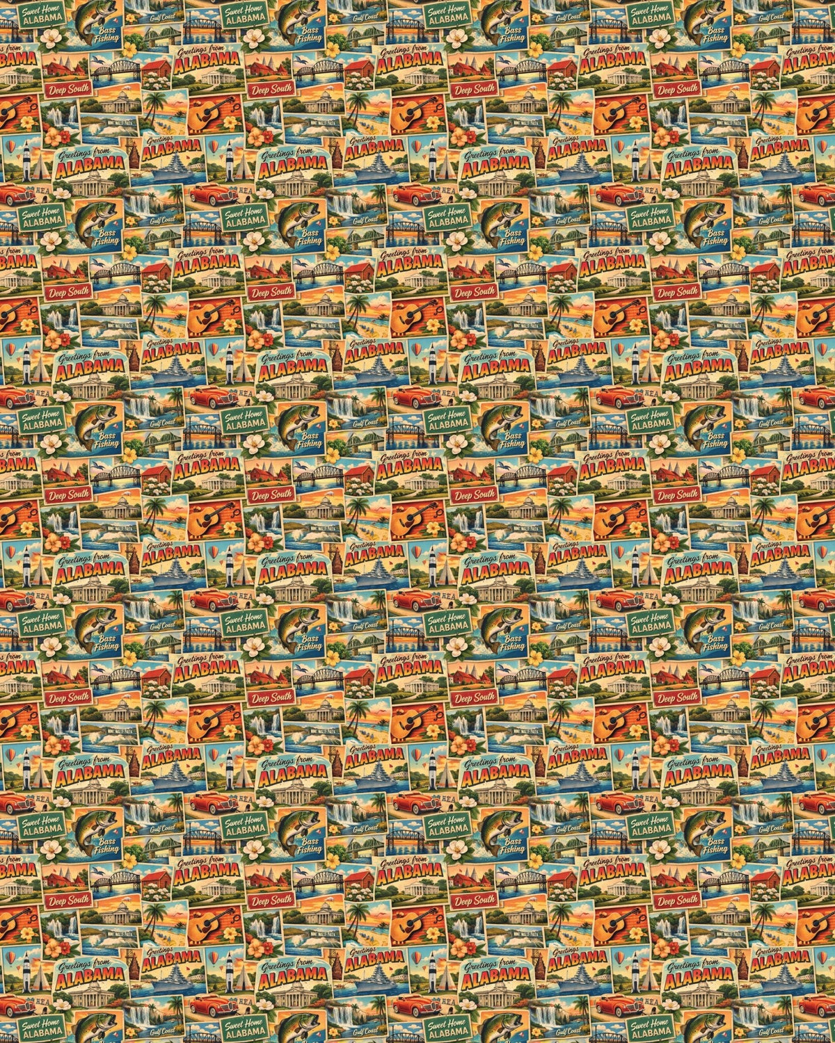 Alabama Postcard Memories Sherpa Blanket