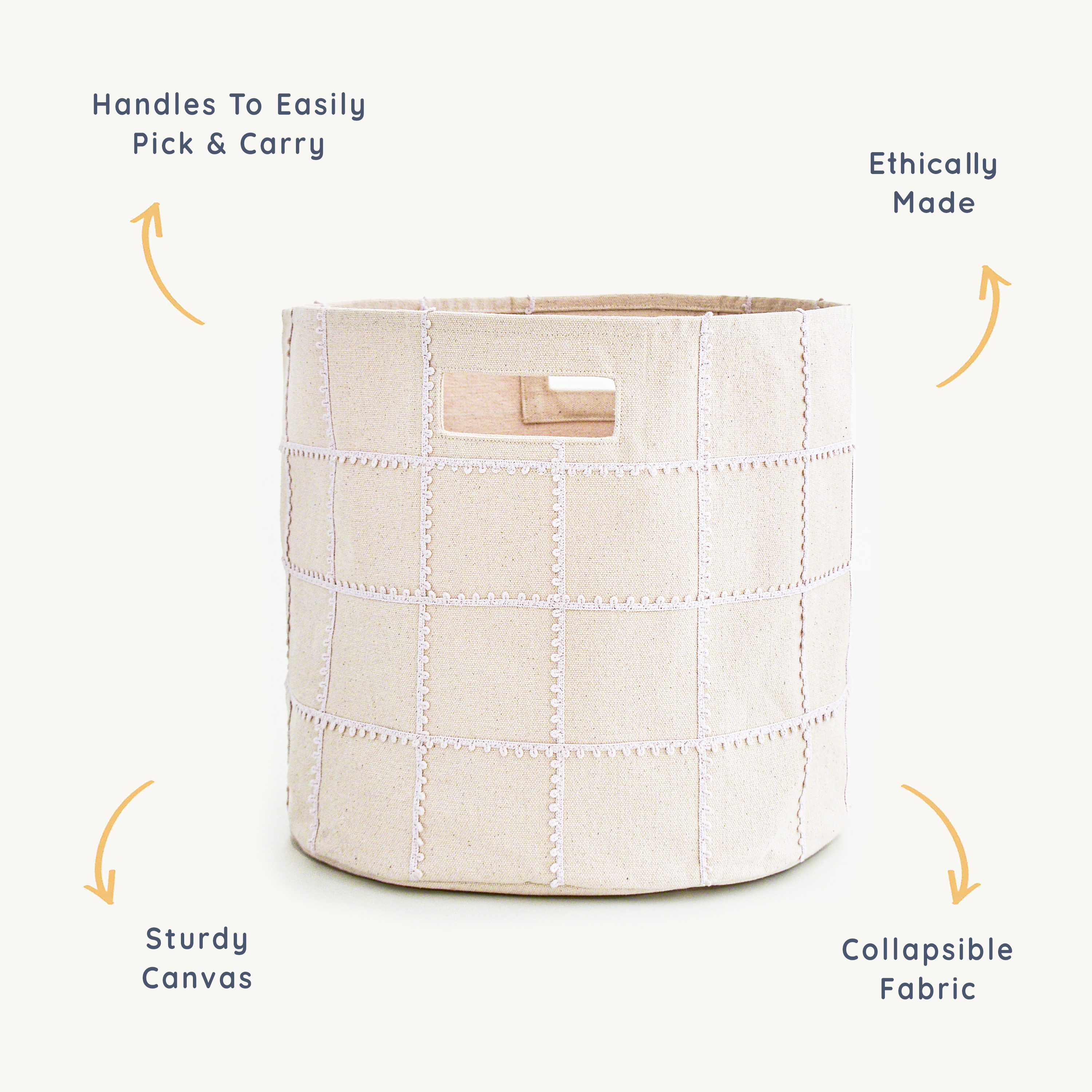 Storage Basket Mesh Lace - Blush Oat