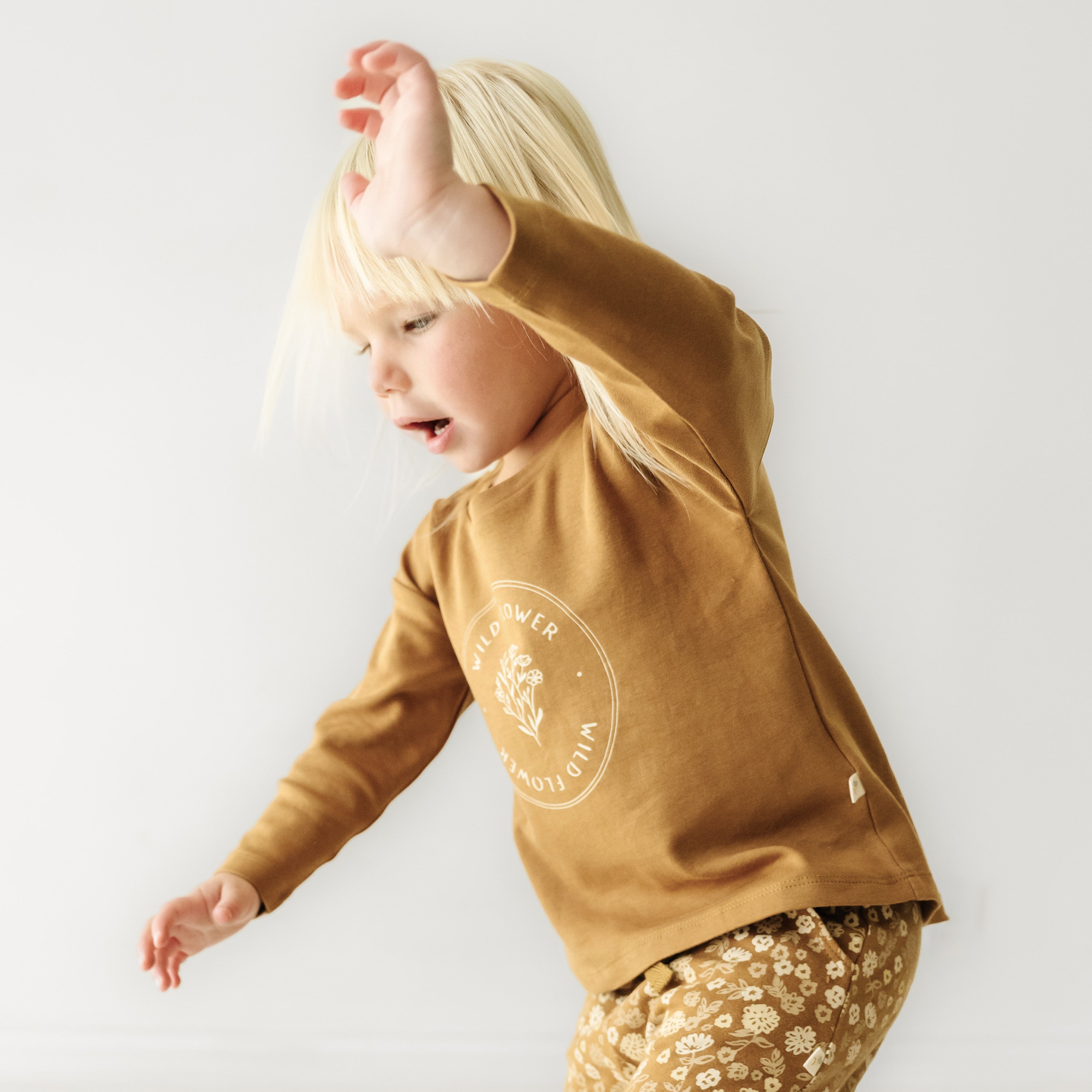 Organic Long Sleeve Tee & Pant Set - Wildflower