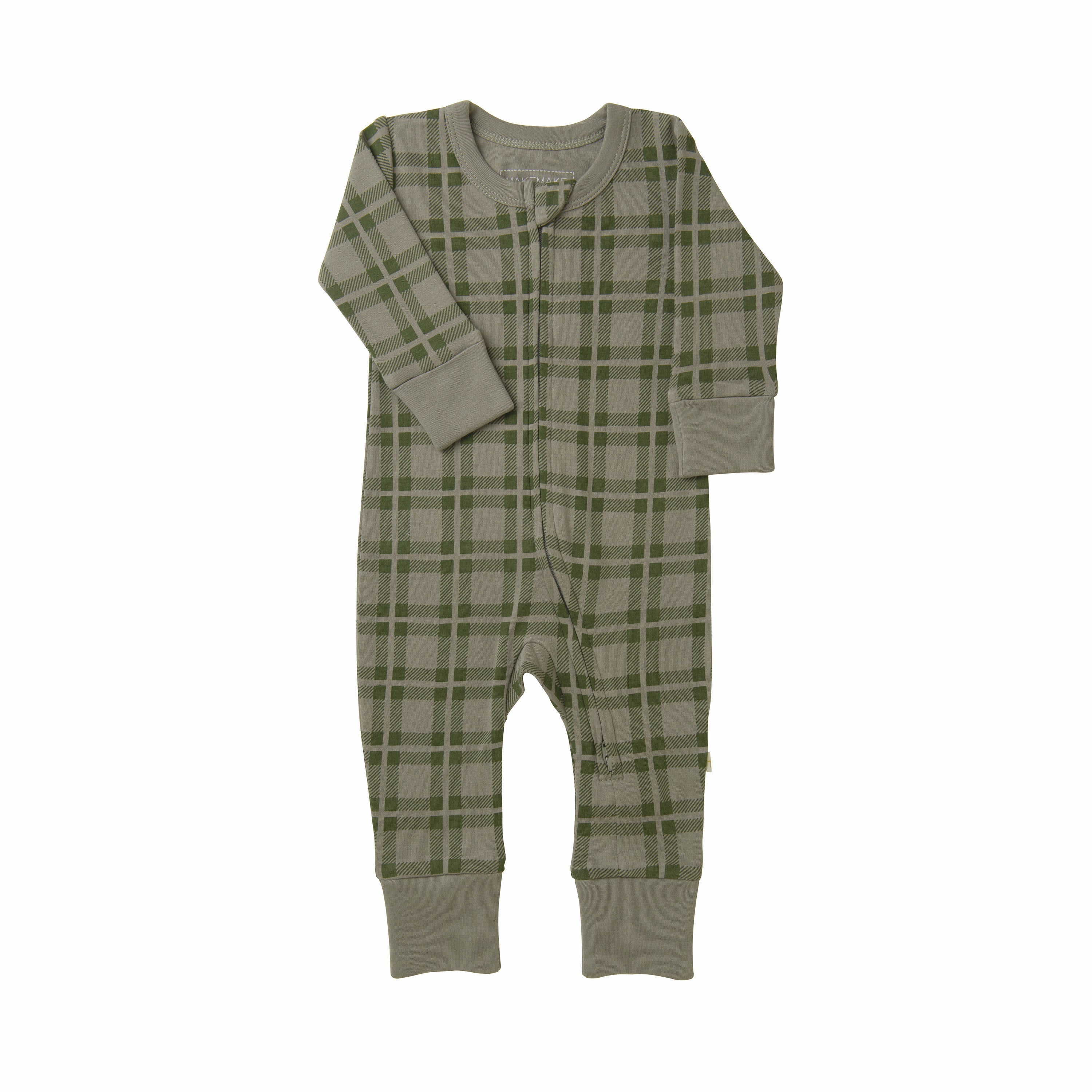 Organic Baby 2-way Zip Romper - Plaid